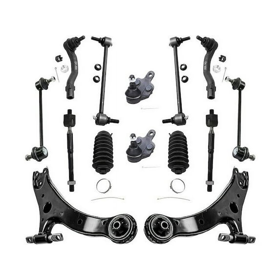 Front and Rear Control Arm Ball Joint Tie Rod and Sway Bar Link Kit - Compatible with 2001 - 2003 Toyota Highlander 2002