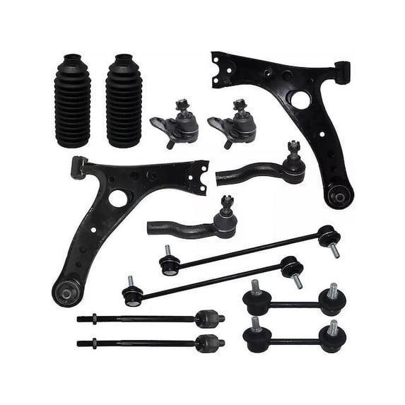 Front and Rear Control Arm Ball Joint Tie Rod and Sway Bar Link Kit - Compatible with 2001 - 2005 Toyota RAV4 GAS 2002 2003 2004