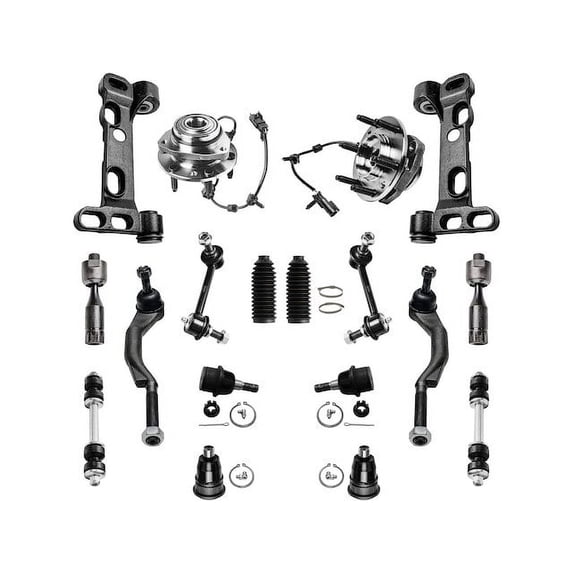 Front and Rear Control Arm Ball Joint Tie Rod and Sway Bar Link Kit - Compatible with 2008 - 2009 GMC Envoy
