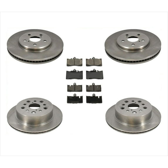 Front and Rear Disc Brake Rotors & Ceramic Brake Pads for Lexus LS430