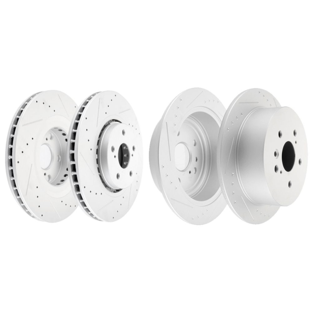 Front and Rear Discs Brake Rotors For Lexus RX330 2004 2005 2006 Slotted Solid