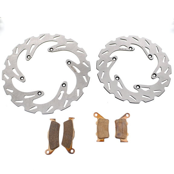 Front and Rear RipTide Brake Rotors and Brake Pads fits 1998 - 2000 KTM 400 LC4