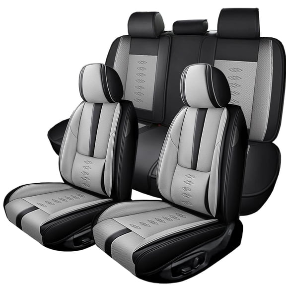 (Front and Rear Seats)Fit for Lexus 97% Models,Faux Leather Seat Covers,Waterproof Car Seat Cushions,Easy Installation(Black+Gray)