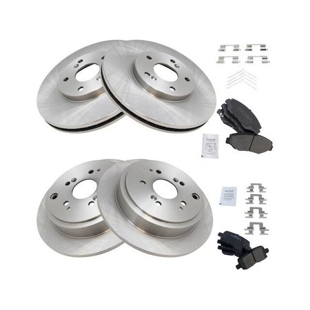 Front and Rear Semi Metallic Brake Pad and Rotor Kit - Compatible with 2003 - 2008 Honda Pilot 2004 2005 2006 2007