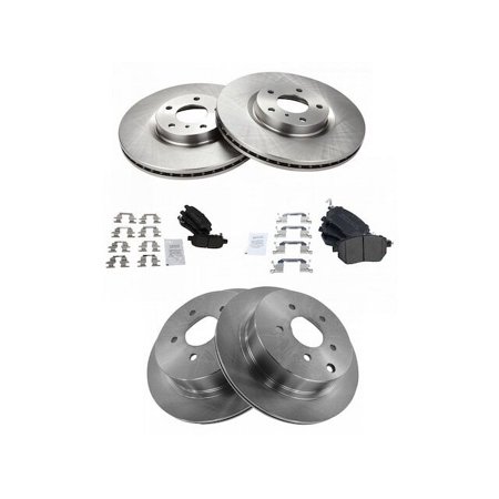 Front and Rear Semi-Metallic Brake Pad and Rotor Kit - Compatible with 2005 - 2007, 2009 - 2012 Nissan Murano 2006 2010 2011
