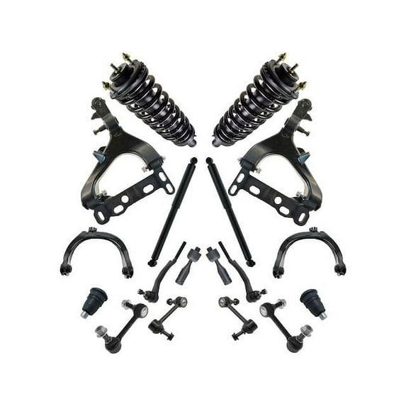 Front and Rear Shock Coil Spring Control Arm Kit 18 Piece - Compatible with 2004 - 2005 GMC Envoy XUV