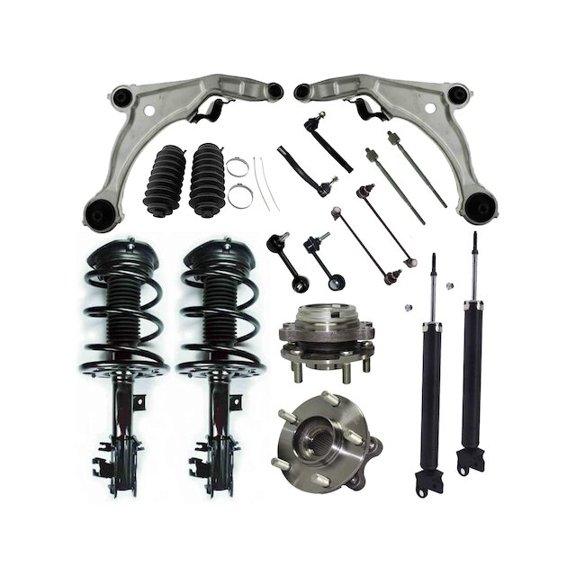 Front and Rear Shock Strut Coil Spring Control Arm Kit - Compatible with 2009 - 2014 Nissan Maxima 2010 2011 2012 2013