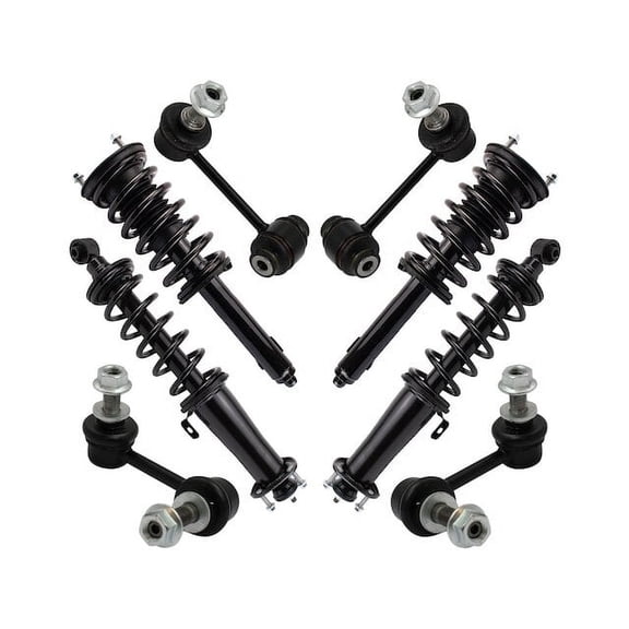 Front and Rear Shock Strut Coil Spring Sway Bar Link Kit 8 Piece - Compatible with 2006 GS300 AWD