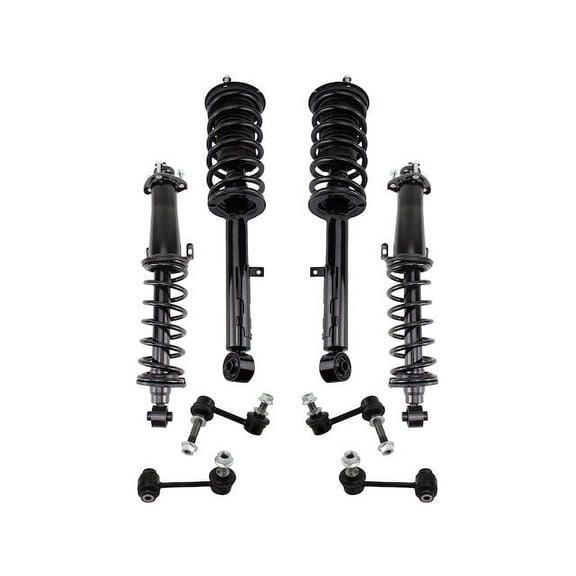 Front and Rear Shock Strut Coil Spring Sway Bar Link Kit 8 Piece - Compatible with 2006 GS300 RWD