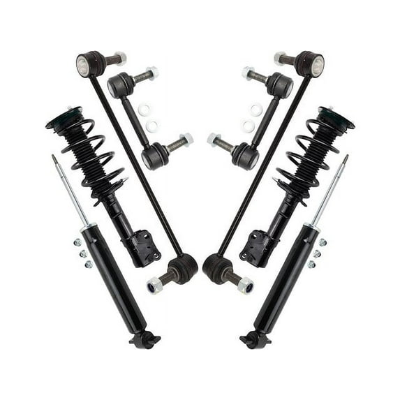 Front and Rear Shock Strut Coil Spring Sway Bar Link Kit 8 Piece - Compatible with 2015 - 2022 Ford Edge 2016 2017 2018 2019 2020 2021