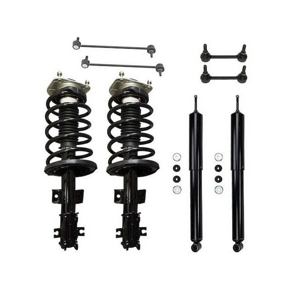 Front and Rear Shock Strut Coil Spring Sway Bar Link Kit - Compatible with 1999 - 2006 Volvo S80 2000 2001 2002 2003 2004 2005