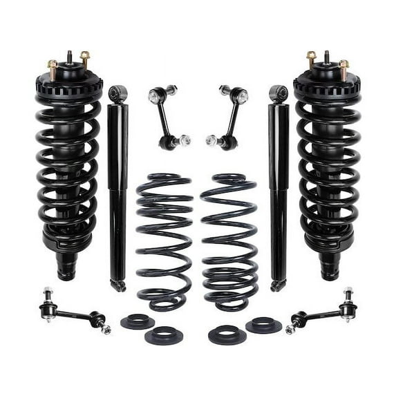 Front and Rear Shock Strut Coil Spring Sway Bar Link Kit - Compatible with 2004 Oldsmobile Bravada Base