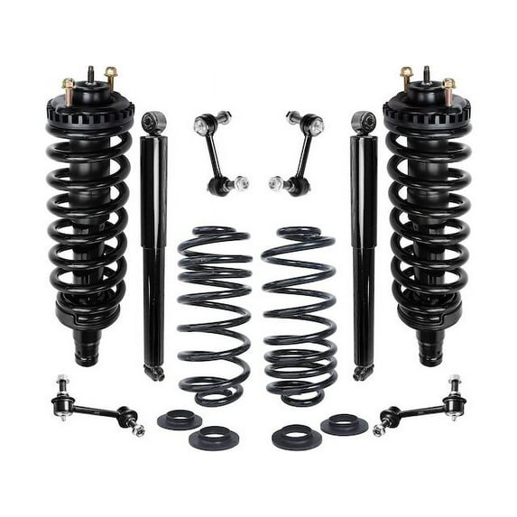 Front and Rear Shock Strut Coil Spring Sway Bar Link Kit - Compatible with 2005 - 2009 Saab 9-7x 4.2L 6-Cylinder 2006 2007 2008