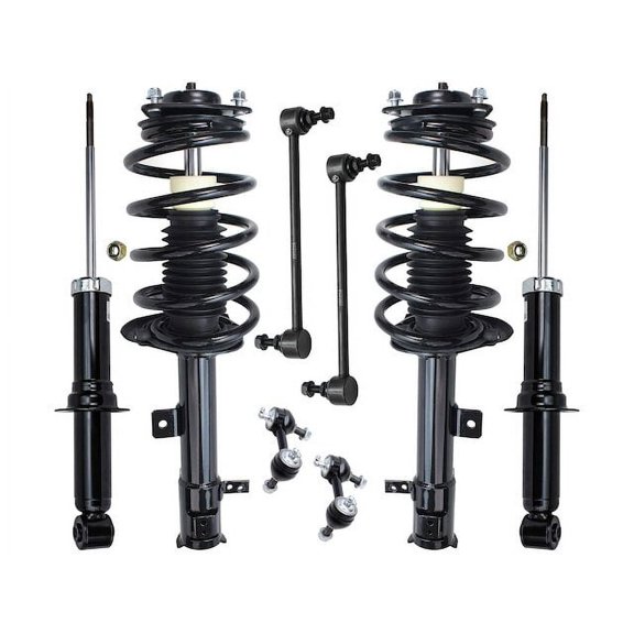 Front and Rear Shock Strut Coil Spring Sway Bar Link Kit - Compatible with 2007 - 2009 Dodge Caliber 2.0L 4-Cylinder 2008