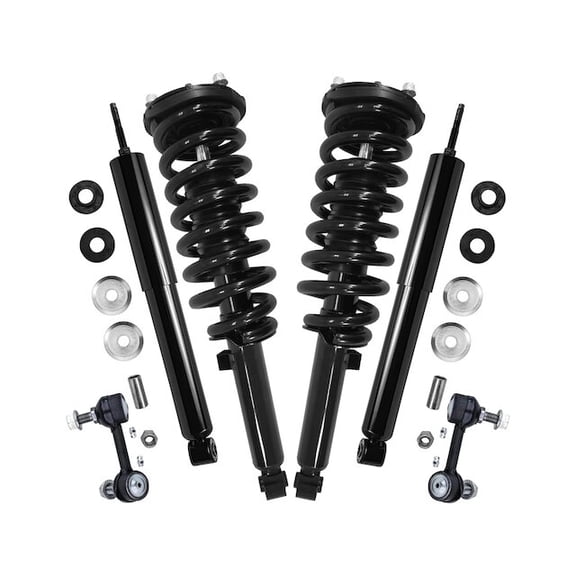 Front and Rear Shock Strut Coil Spring Sway Bar Link Kit - Compatible with 2007 - 2009 Kia Sorento 2008