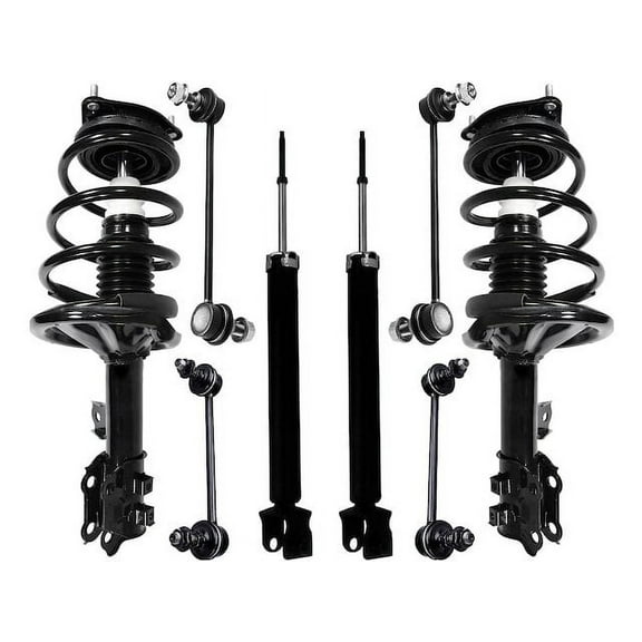 Front and Rear Shock Strut Coil Spring Sway Bar Link Kit - Compatible with 2007 - 2010 Hyundai Elantra 2008 2009