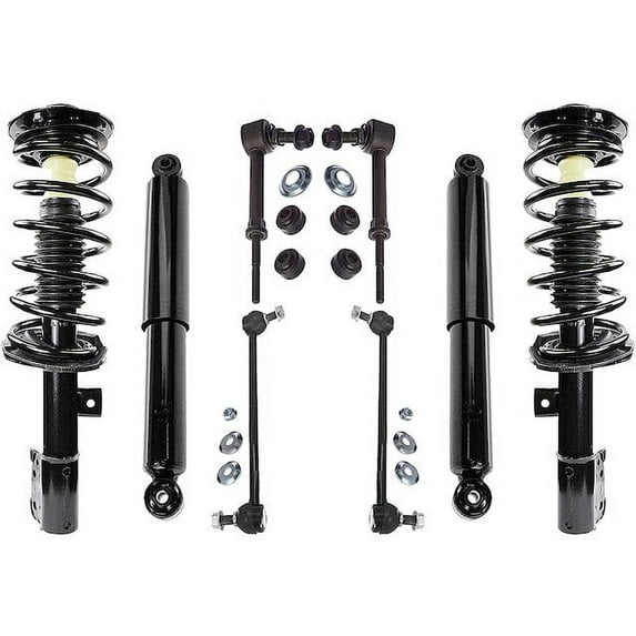 Front and Rear Shock Strut Coil Spring Sway Bar Link Kit - Compatible with 2008 - 2009 Pontiac Torrent GXP
