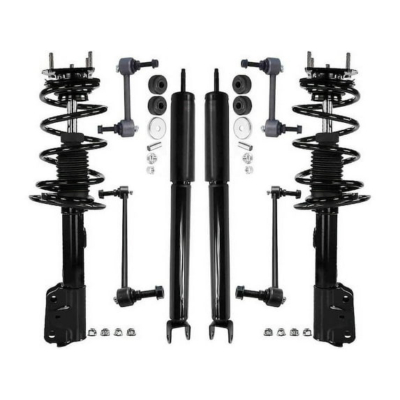 Front and Rear Shock Strut Coil Spring Sway Bar Link Kit - Compatible with 2011 - 2013 Ford Explorer 3.5L V6 2012