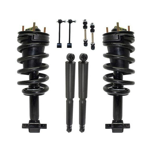 Front and Rear Shock Strut Coil Spring Sway Bar Link Kit - Compatible with 2015 - 2018 Chevy Suburban 2016 2017