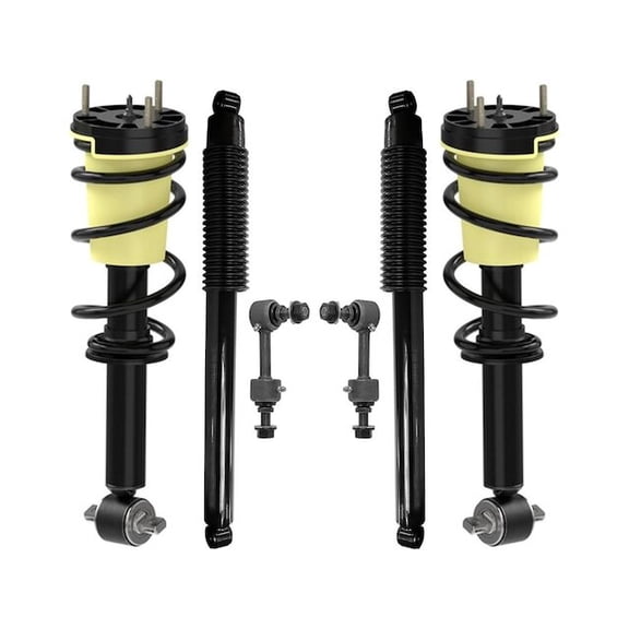 Front and Rear Shock Strut Coil Spring Sway Bar Link Kit - Compatible with 2022 Chevy Silverado 1500 LTD