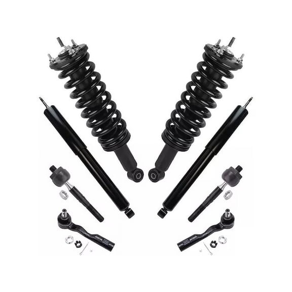 Front and Rear Shock Strut Coil Spring Tie Rod Kit - Compatible with 2003 - 2006 Toyota Tundra 2004 2005