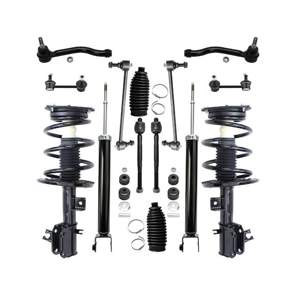 Front and Rear Shock Strut Coil Spring Tie Rod Kit - Compatible with 2009 - 2014 Nissan Maxima 2010 2011 2012 2013