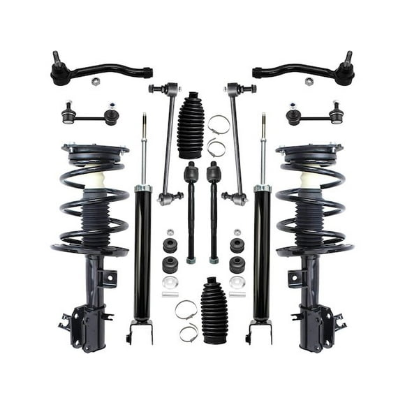Front and Rear Shock Strut Coil Spring Tie Rod Kit - Compatible with 2009 - 2014 Nissan Maxima 2010 2011 2012 2013