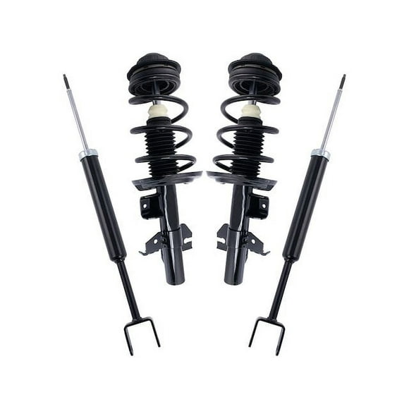 Front and Rear Shock Strut and Coil Spring 4 Piece Set - Compatible with 2013 - 2016 Dodge Dart 2014 2015