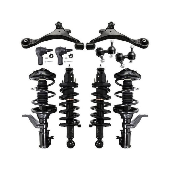 Front and Rear Strut Coil Spring Control Arm Tie Rod Kit - Compatible with 2002 - 2004 Acura RSX 2003