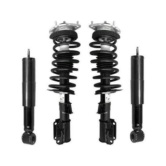 Front and Rear Strut Coil Spring and Shock Absorber Kit - Compatible with 1998 - 2000 Volvo S70 (Excludes Models with Hydraulic Leveling) 1999