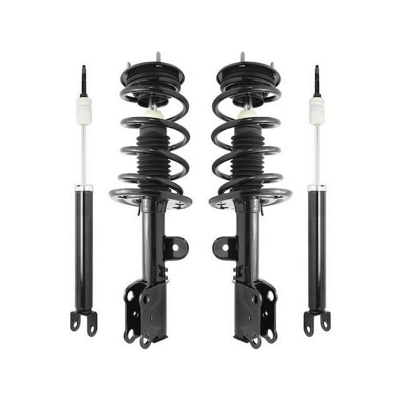 Front and Rear Suspension Strut Coil Spring and Shock Absorber Assembly 4 Piece Kit - Compatible with 2013 - 2017 Ford Flex 2014 2015 2016