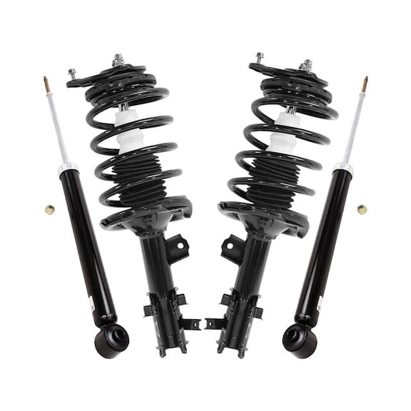 Front and Rear Suspension Strut and Shock Absorber Assembly Kit - Compatible with 2006 - 2011 Kia Rio Base 2007 2008 2009 2010