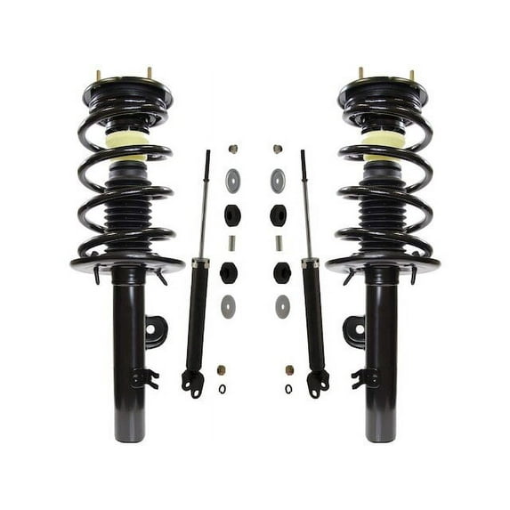 Front and Rear Suspension Strut and Shock Absorber Assembly Kit - Compatible with 2009 - 2012 Ford Flex Naturally Aspirated 2010 2011