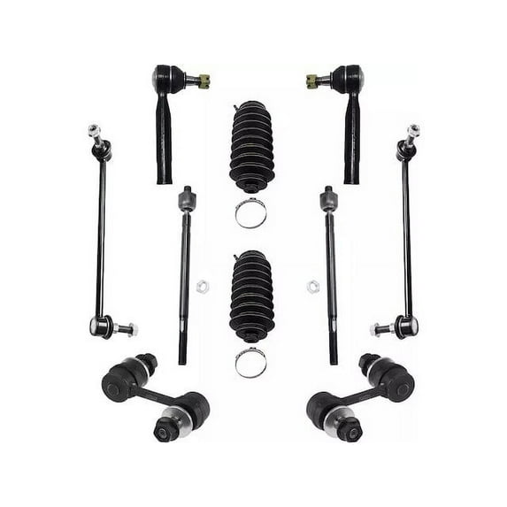 Front and Rear Sway Bar Link and Tie Rod End Kit - Compatible with 2004 - 2009 Nissan Quest 2005 2006 2007 2008