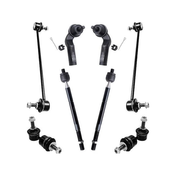 Front and Rear Tie Rod and Sway Bar Link Kit - Compatible with 2004 - 2009 Mazda 3 Naturally Aspirated 2005 2006 2007 2008