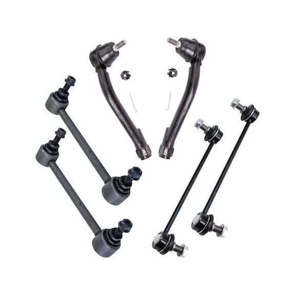 Front and Rear Tie Rod and Sway Bar Link Kit - Compatible with 2007 - 2010 Kia Rondo 2008 2009