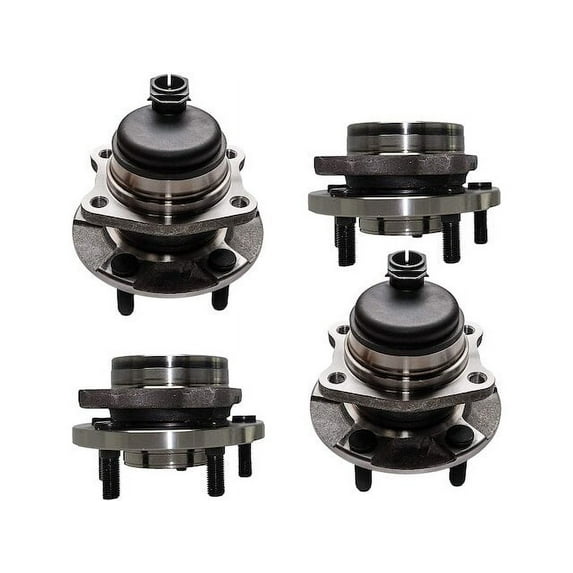 Front and Rear Wheel Hub Assembly Set - Compatible with 2001 - 2003 Chrysler Voyager 2002