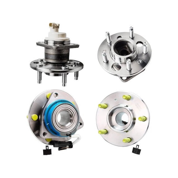 Front and Rear Wheel Hub Assembly Set - Compatible with 2004 - 2005 Buick Century