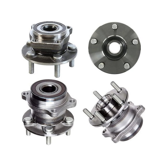 Front and Rear Wheel Hub Assembly Set - Compatible with 2009 - 2013 Subaru Forester 2010 2011 2012