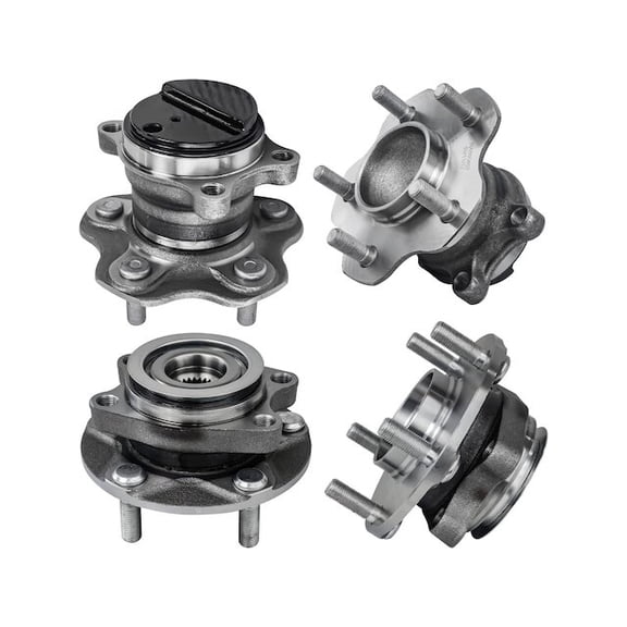 Front and Rear Wheel Hub Assembly Set - Compatible with 2011 - 2017 Nissan Juke 2012 2013 2014 2015 2016