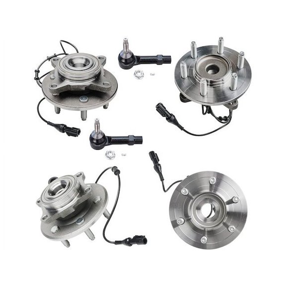 Front and Rear Wheel Hub Assembly and Tie Rod End Kit - Compatible with 2003 - 2006 Ford Expedition 2004 2005