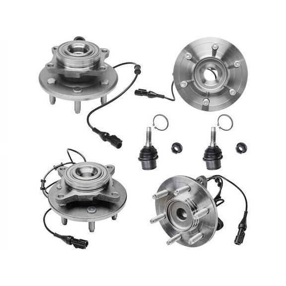 Front and Rear Wheel Hub and Ball Joint Kit - Compatible with 2003 - 2006 Ford Expedition 2004 2005