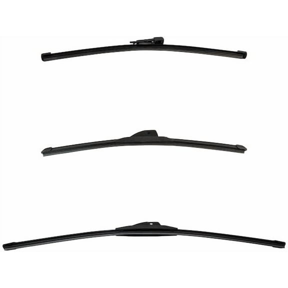 Front and Rear Wiper Blade Set 3 Piece - Compatible with 2017 - 2019 INFINITI QX30 2018
