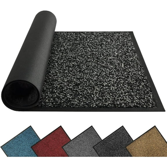 Front door mat, welcome mat for indoor and outdoor use, non-slip and waterproof door mat, durable machine washable low profile entrance rug for back door outside patio porch