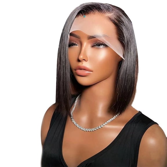Front lace bob short straight hair straight hair bobo head lace headgear wigs