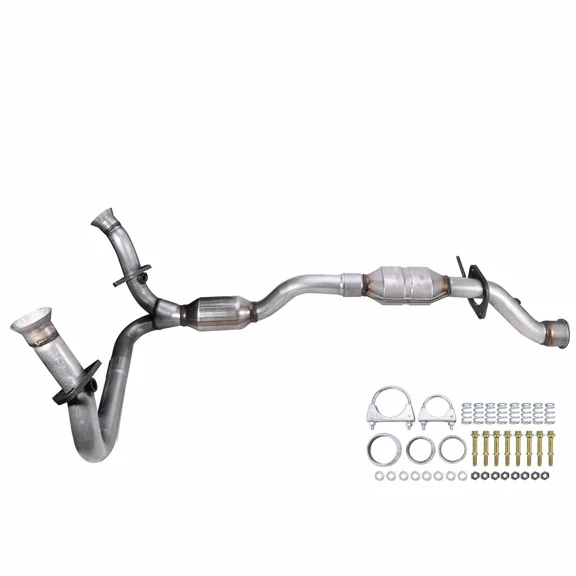 Front mounted Y-shaped catalytic converter for the 2001-2004 Chevrolet S10 GMC Sonoma 4.3L V6 engine