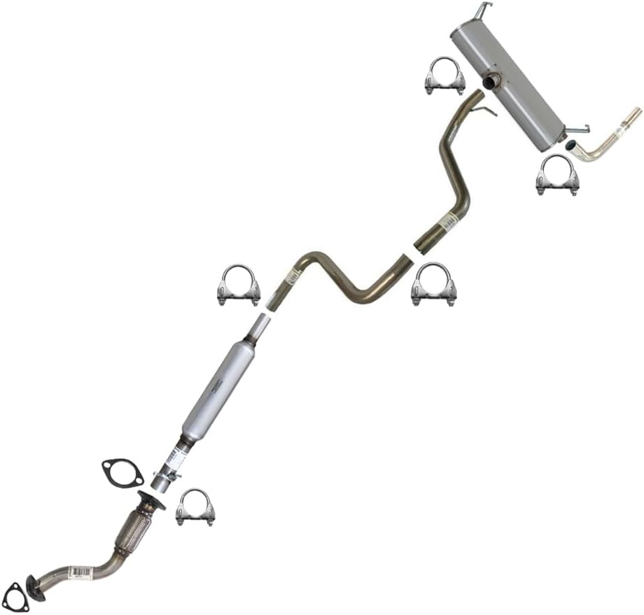 Stainless Steel Front Pipe, Resonator Pipe, Intermediate Pipe, Muffler & Tail Pipe Exhaust System Fits 2008-2009 Saturn Aura 2.4L - Direct Fit