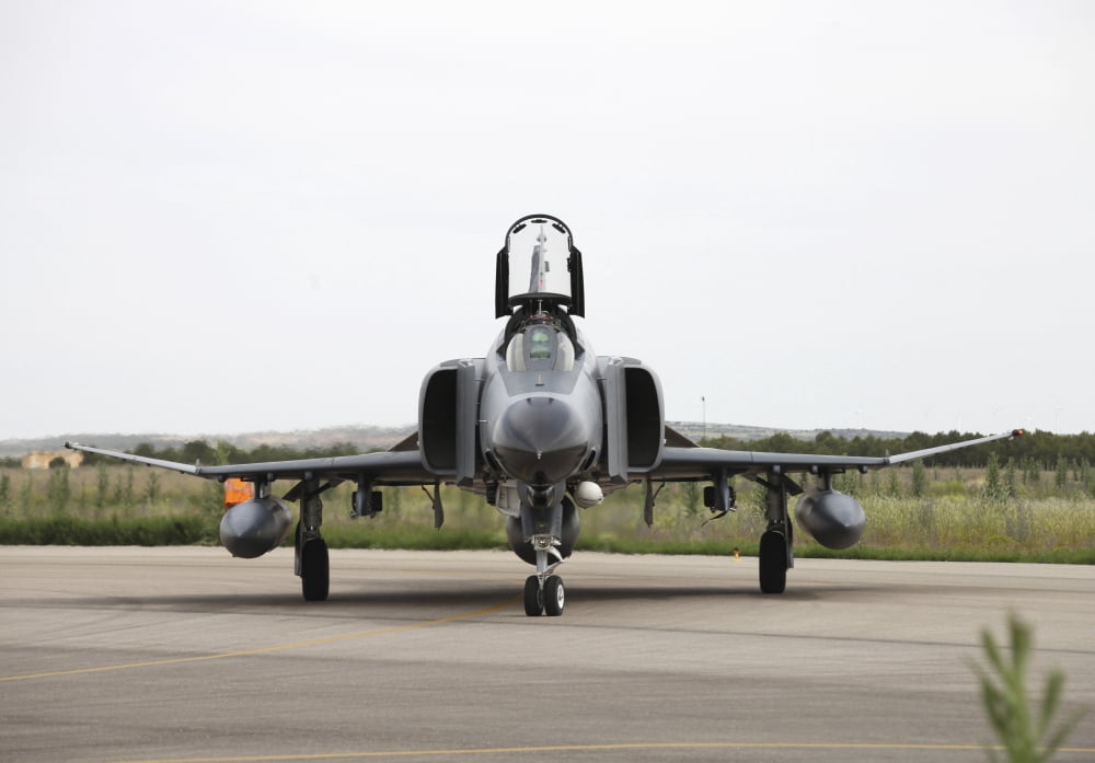 Front view of a Turkish Air Force F-4E Phantom Canvas Art - Timm ZiegenthalerStocktrek Images (17 x 12)