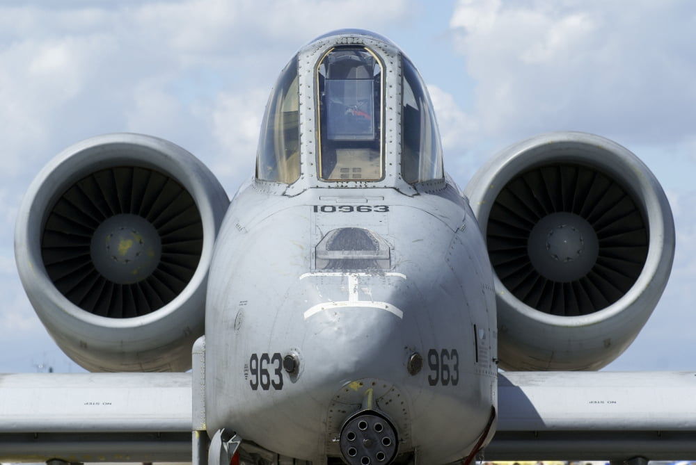 Front view of an A-10A Thunderbolt II Canvas Art - Ramon Van OpdorpStocktrek Images (35 x 23)