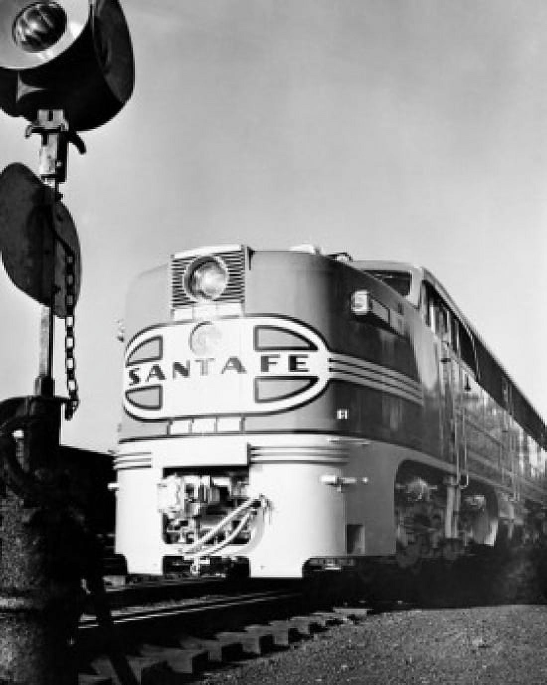 Front view of modern diesel powered locomotive Canvas Art - (24 x 36)